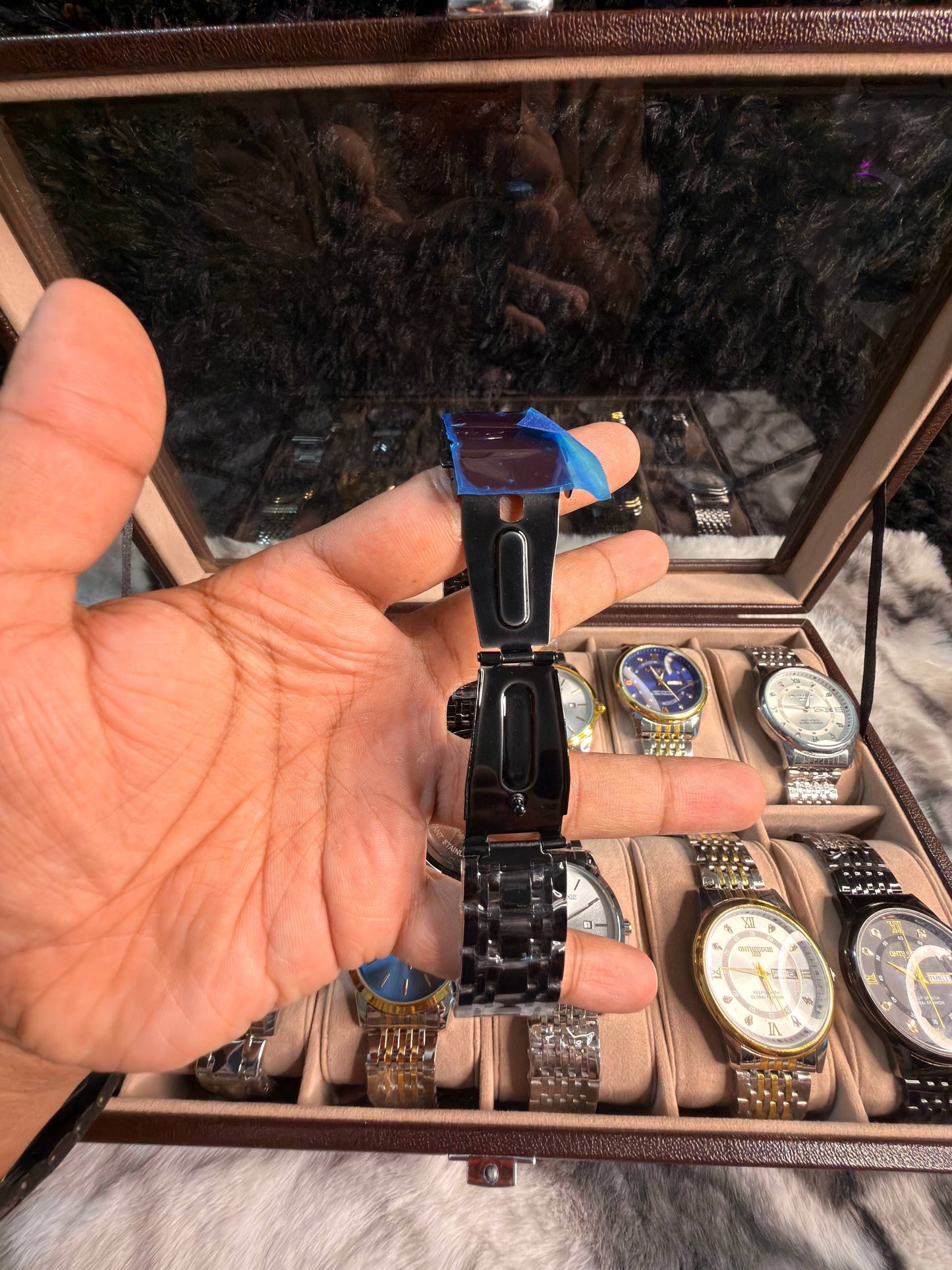 BINBOND B1236 Classic Quartz Luminous Watch – Stainless Steel, Moon Phase, 3BAR Water Resistant