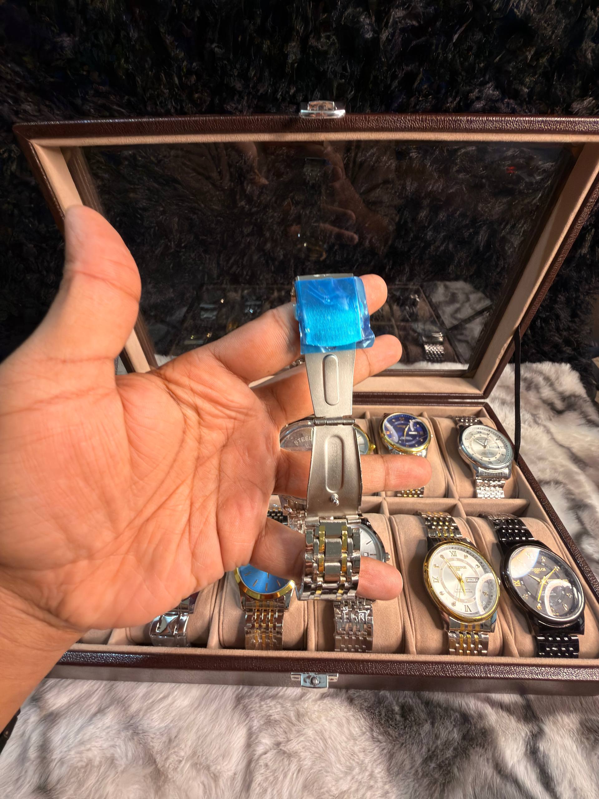 BINBOND B1236 Classic Quartz Luminous Watch – Stainless Steel, Moon Phase, 3BAR Water Resistant