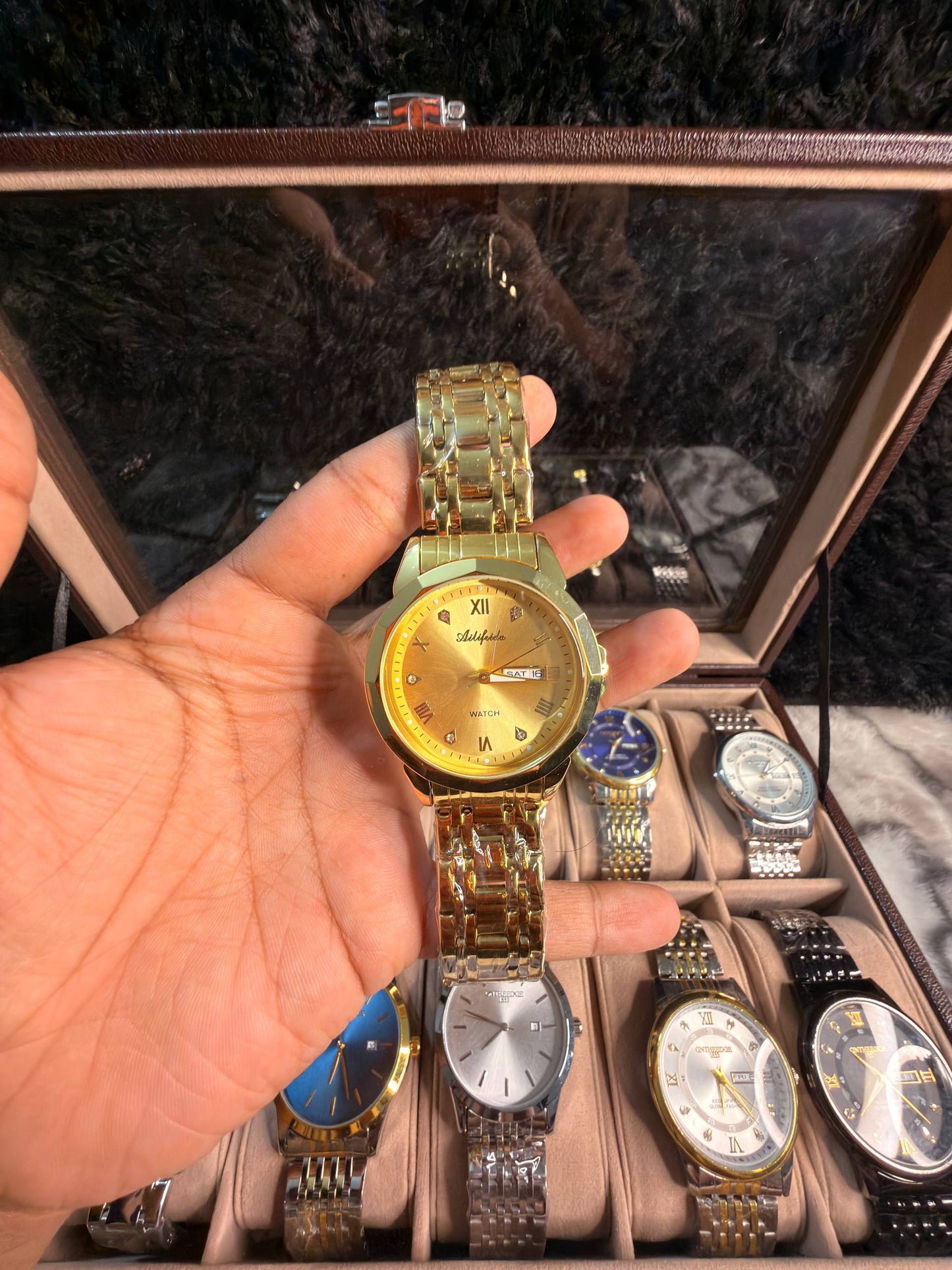 AILIFEIDA Luxury Fashion Watch – Stainless Steel, Full Calendar, 3BAR Water Resistant