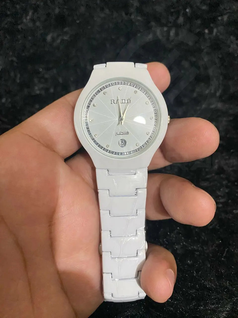 RADO White Stainless Steel Quartz Unisex Watch with Date