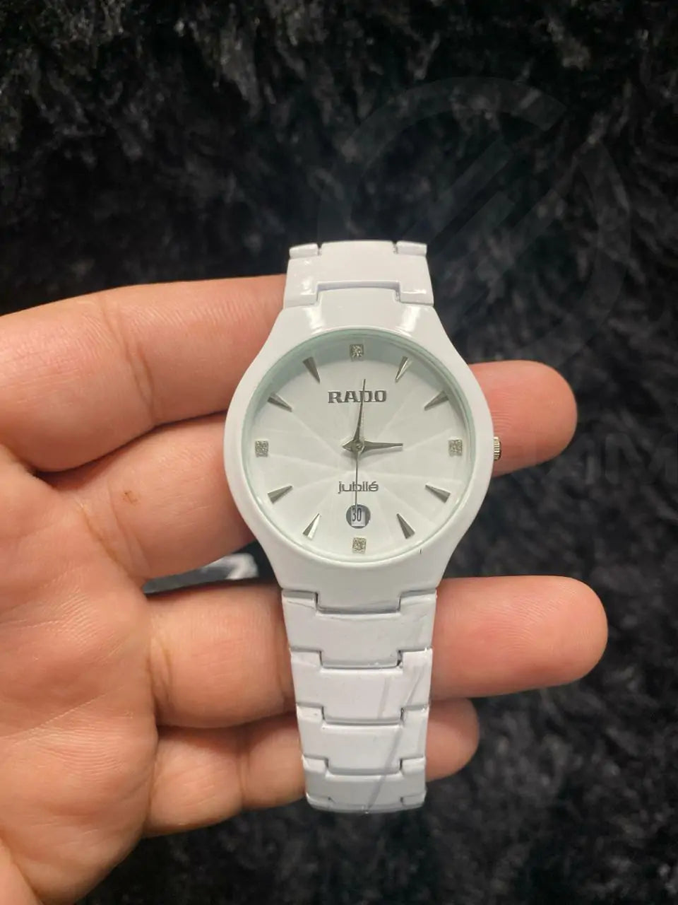 RADO White Stainless Steel Quartz Unisex Watch with Date