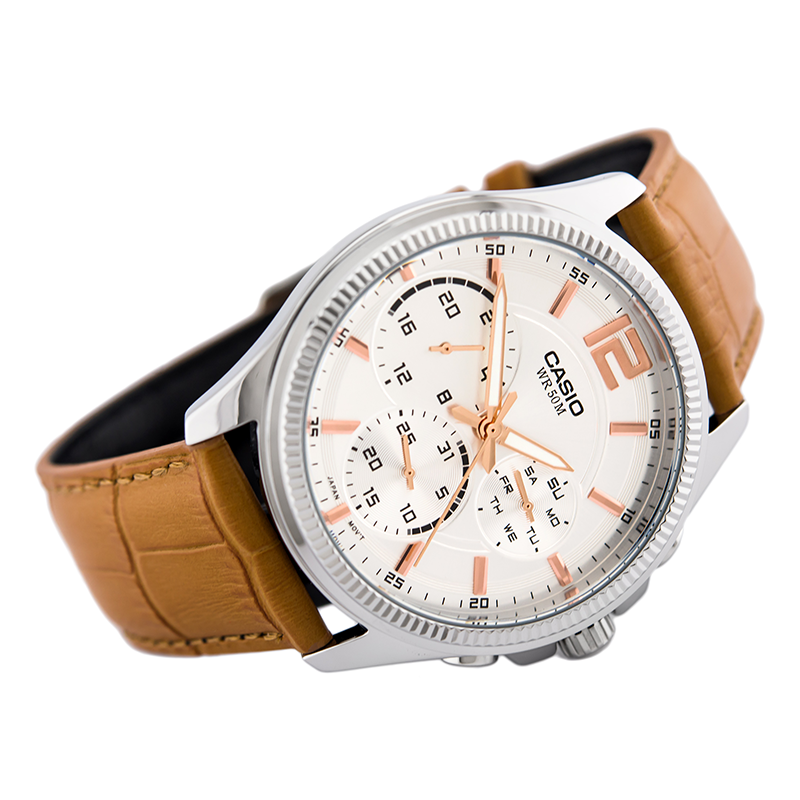 Casio Enticer Multifunction Leather Belt Watch MTP-E305L-7A2VDF