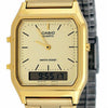 Casio Vintage Dual Time Watch - AQ-230GA-9DMQ, Stainless Steel Band, Gold