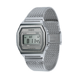 WW1915 Casio Vintage Illuminator Stainless Steel Silver Mesh Chain Watch A1000MA-7DF Casio
