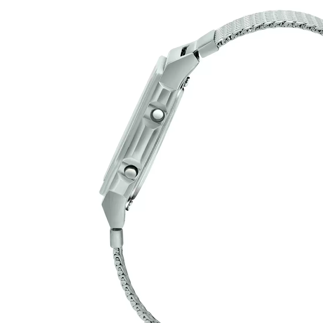 WW1915 Casio Vintage Illuminator Stainless Steel Silver Mesh Chain Watch A1000MA-7DF Casio