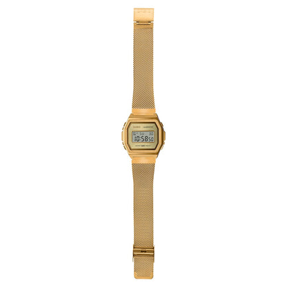 Casio Vintage Illuminator Stainless Steel Golden Mesh Chain Watch A1000MG-9EF
