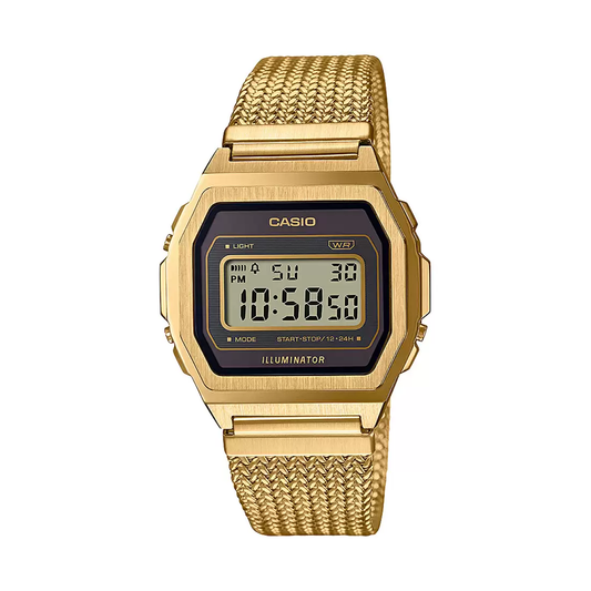 Casio Vintage Illuminator Mesh Chain Watch A1000MGA-5DF