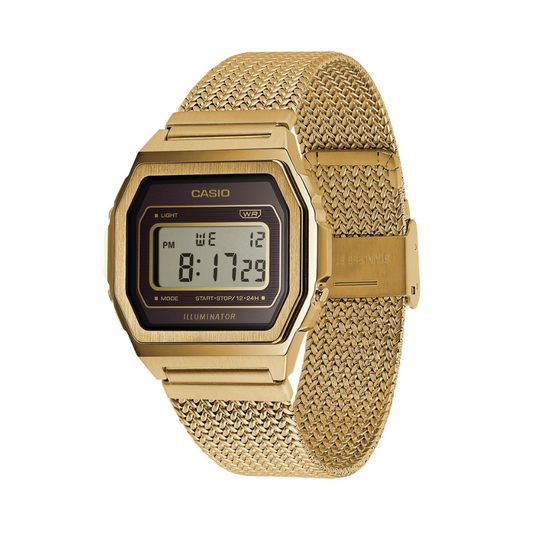 Casio Vintage Illuminator Mesh Chain Watch A1000MGA-5DF