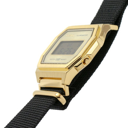 Casio Vintage Illuminator Stainless Steel Golden Nylon Belt Watch A1000MGN-9ER
