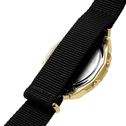 Casio Vintage Illuminator Stainless Steel Golden Nylon Belt Watch A1000MGN-9ER