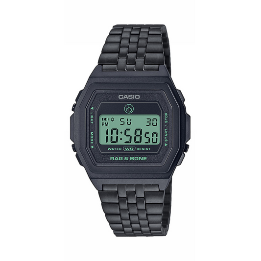 Casio Vintage Rag & Bone Illuminator Stainless Steel Black Chain Watch A1000RCB-1ER