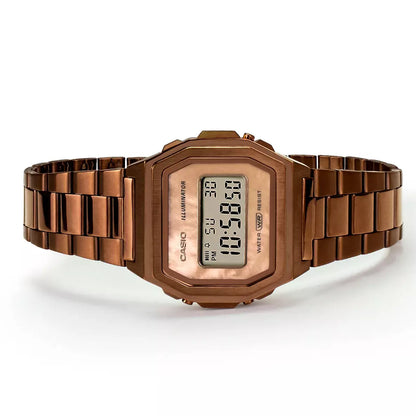 Casio Vintage Illuminator Stainless Steel Rose Gold Chain Watch A1000RG-5EF