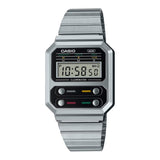 Casio Vintage Digital Silver Chain Watch A100WE-1ADF