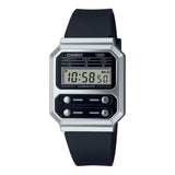 Casio Vintage Digital Silver Resin Belt Watch A100WEF-1ADF