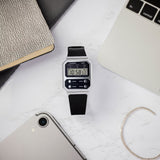 Casio Vintage Digital Silver Resin Belt Watch A100WEF-1ADF