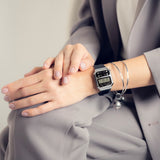 Casio Vintage Digital Silver Resin Belt Watch A100WEF-1ADF