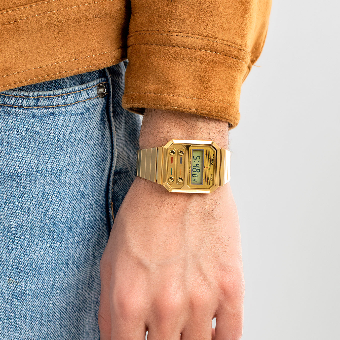 Casio Vintage Digital Golden Chain Watch A100WEG-9ADF