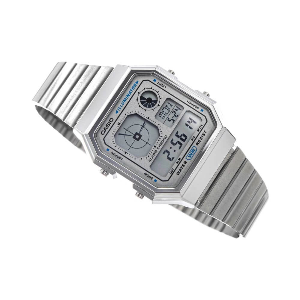 Casio Vintage World Time Digital Chain Watch A130WE-7ADF - NAGRAM