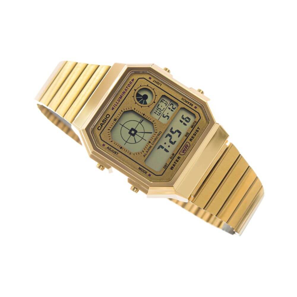 Casio Vintage World Time Digital Chain Watch A130WEG-9ADF - NAGRAM