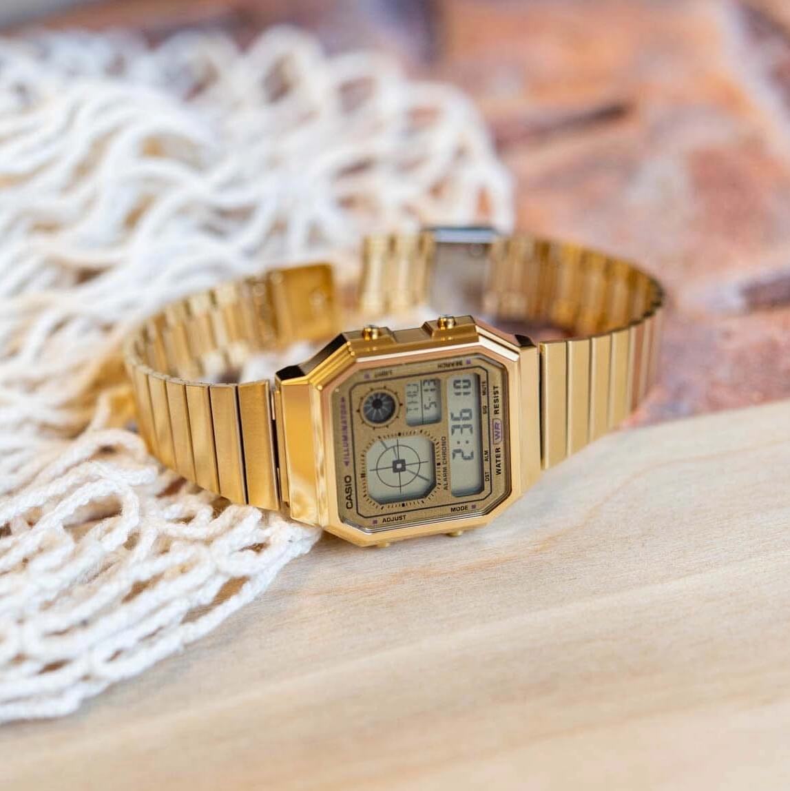 Casio Vintage World Time Digital Chain Watch A130WEG-9ADF - NAGRAM