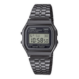 Casio Vintage Digital Gunmetal Chain Watch A158WETB-1ADF