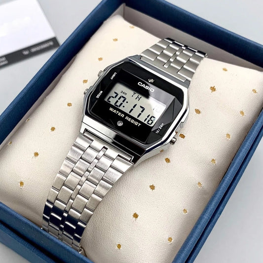 Casio Vintage Diamond Digital Chain Watch A159WAD-1DF