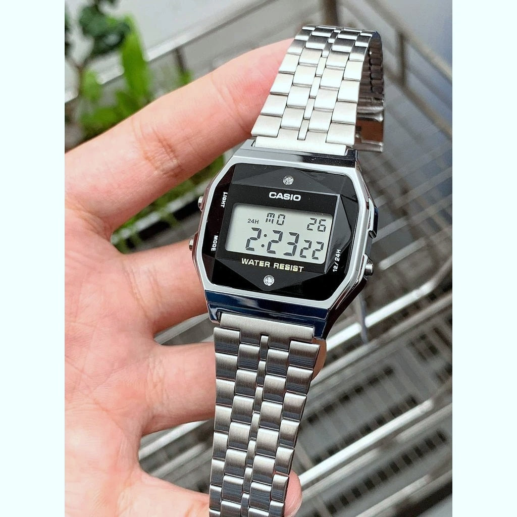 Casio Vintage Diamond Digital Chain Watch A159WAD-1DF