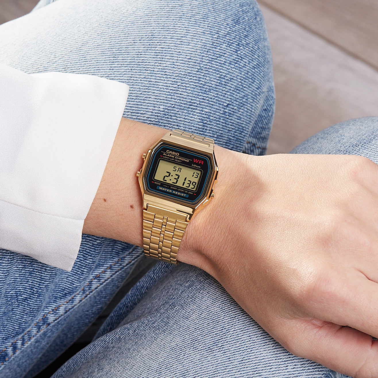 Casio A159WGEA-1DF Vintage Digital Chain Watch