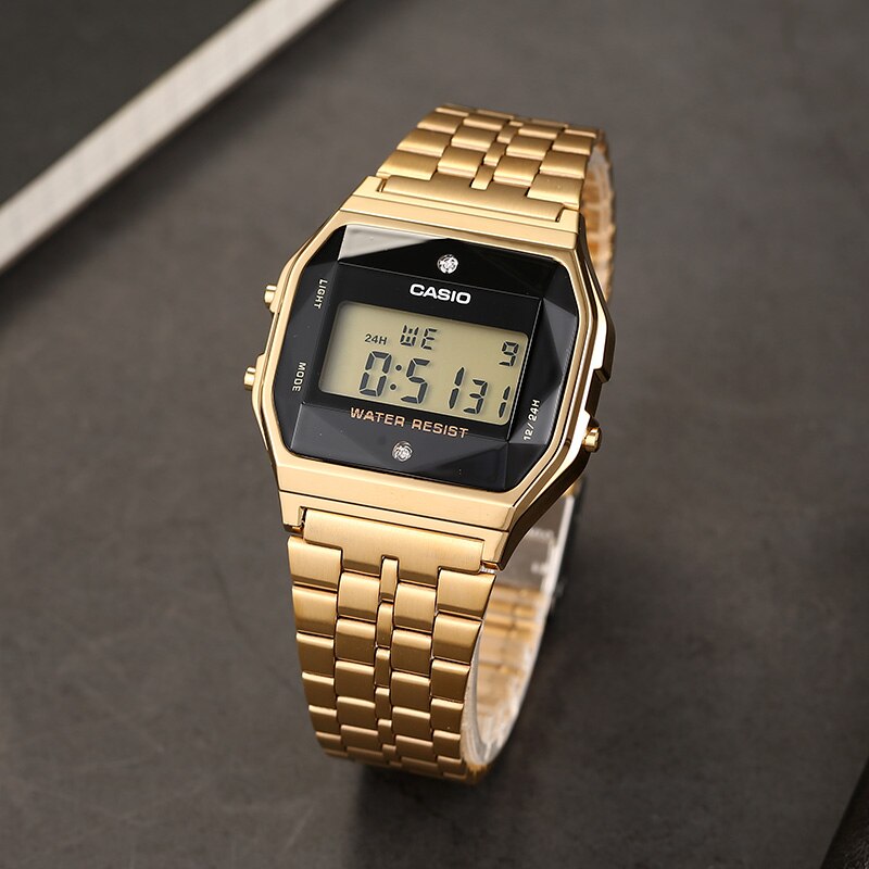 Casio A159WGED-1DF Vintage Diamond Digital Chain Watch