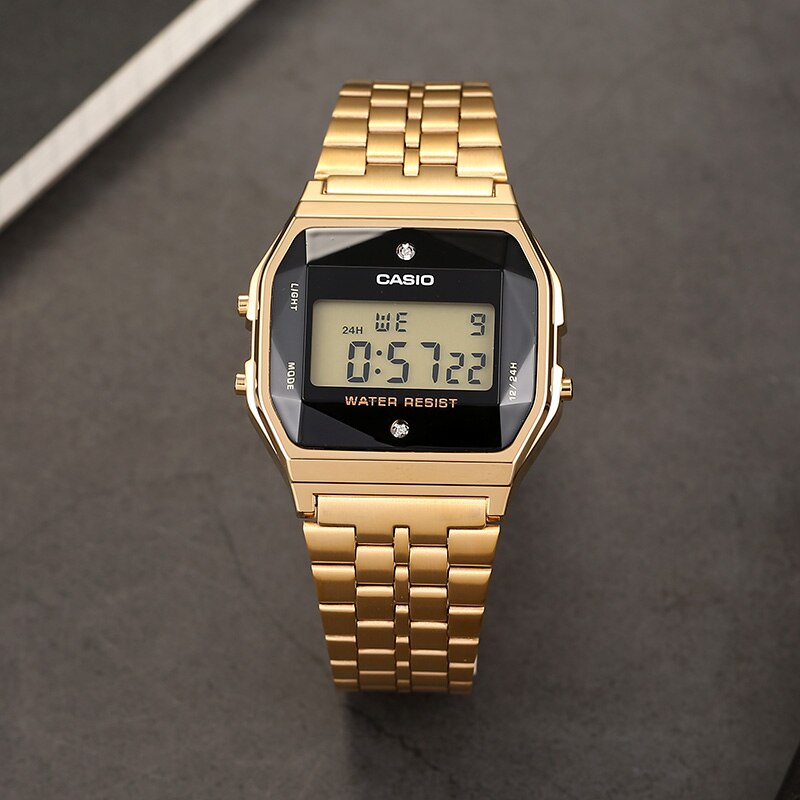 Casio A159WGED-1DF Vintage Diamond Digital Chain Watch