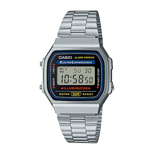 Casio Vintage Illuminator Digital Chain Watch A168WA-1WDF