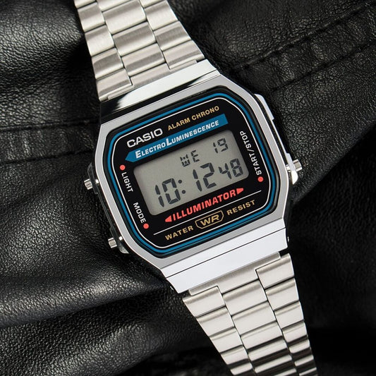 Casio Vintage Illuminator Digital Chain Watch A168WA-1WDF