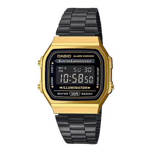 Casio Vintage Illuminator Digital Chain Watch A168WEGB-1BDF
