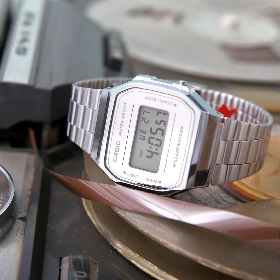 Casio A168WEM-7DF Premium Quality Vintage Digital Watch – Illuminator Backlight, Stainless Steel Band | Limited Stock