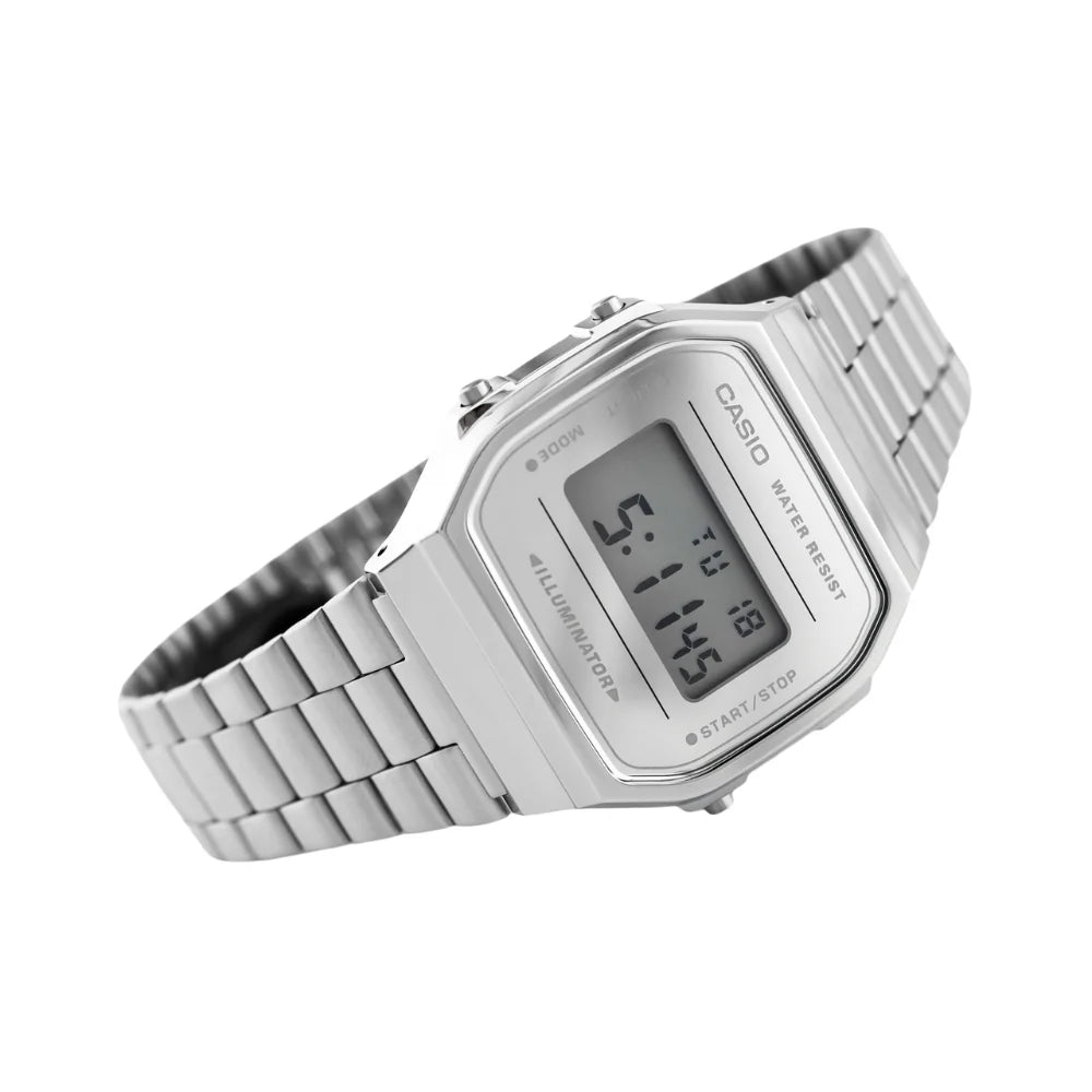 Casio A168WEM-7DF Premium Quality Vintage Digital Watch – Illuminator Backlight, Stainless Steel Band | Limited Stock