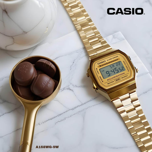 Casio Vintage Illuminator Digital Chain Watch A168WG-9WDF