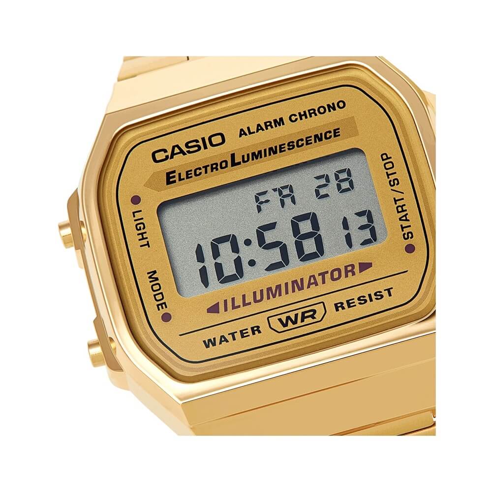 Casio Vintage Illuminator Digital Chain Watch A168WG-9WDF