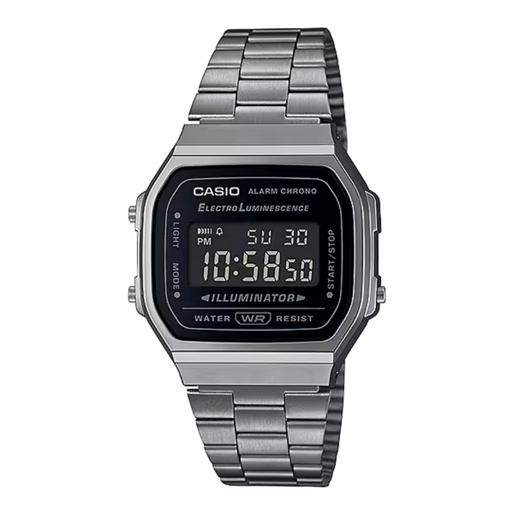 Casio A168WGG-1BDF Vintage Illuminator Digital Chain Watch