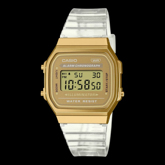 Casio Vintage Illuminator Digital Resin Belt Watch A168XESG-9ADF