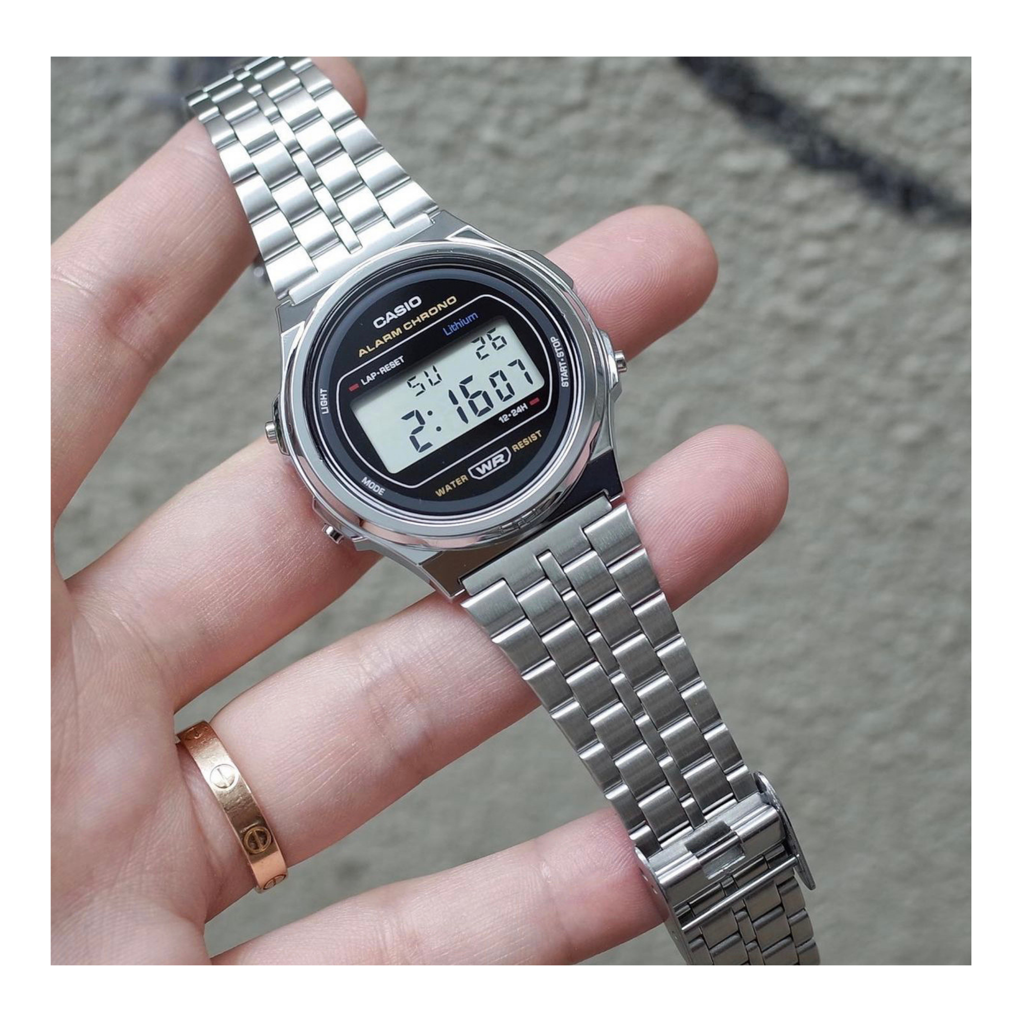 Casio Vintage Digital Chain Watch A171WE-1ADF