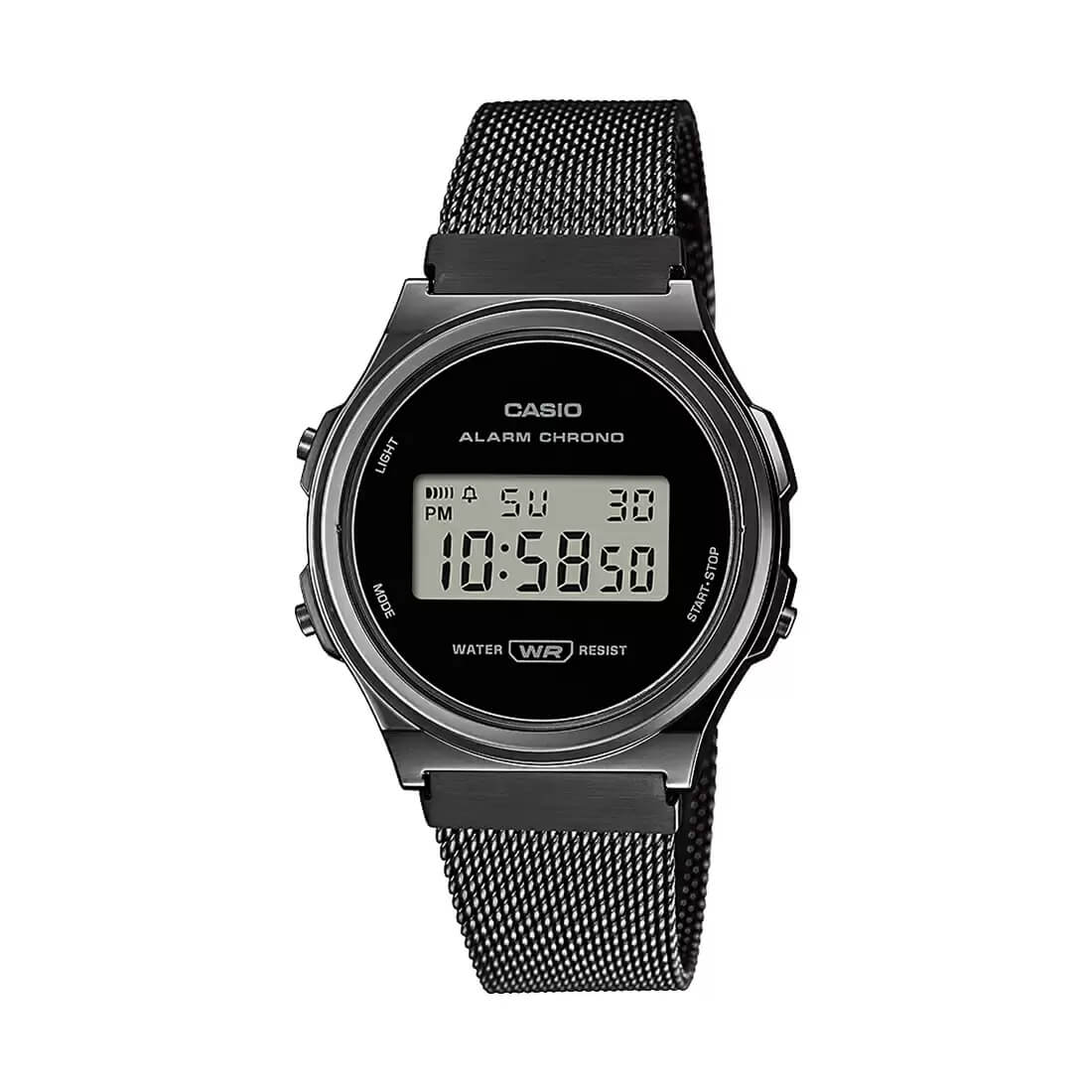 Casio Vintage Digital Black Mesh Chain Watch A171WEMB-1ADF