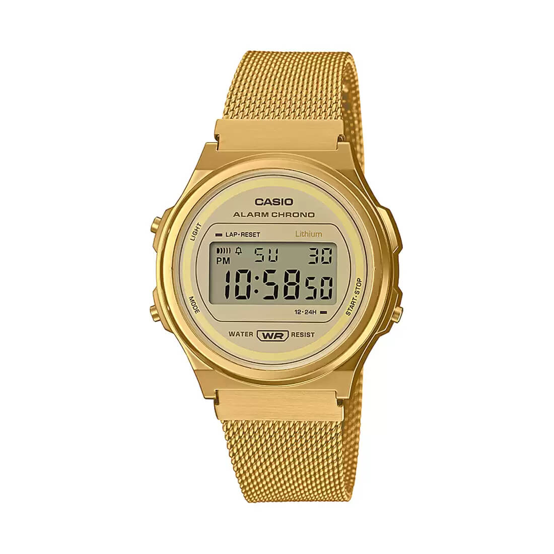 Casio Vintage Digital Golden Mesh Chain Watch A171WEMG-9ADF