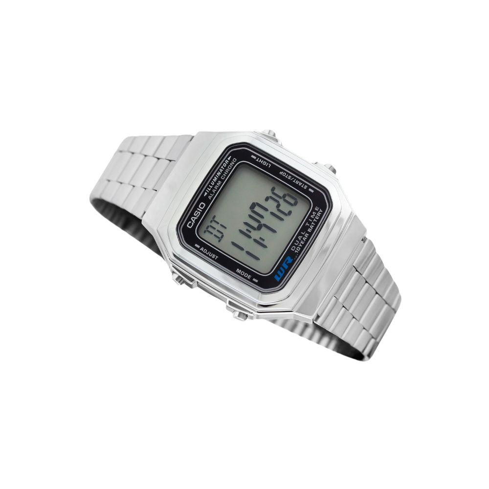 Casio Vintage Dual Time Digital Chain Watch A178WA-1ADF