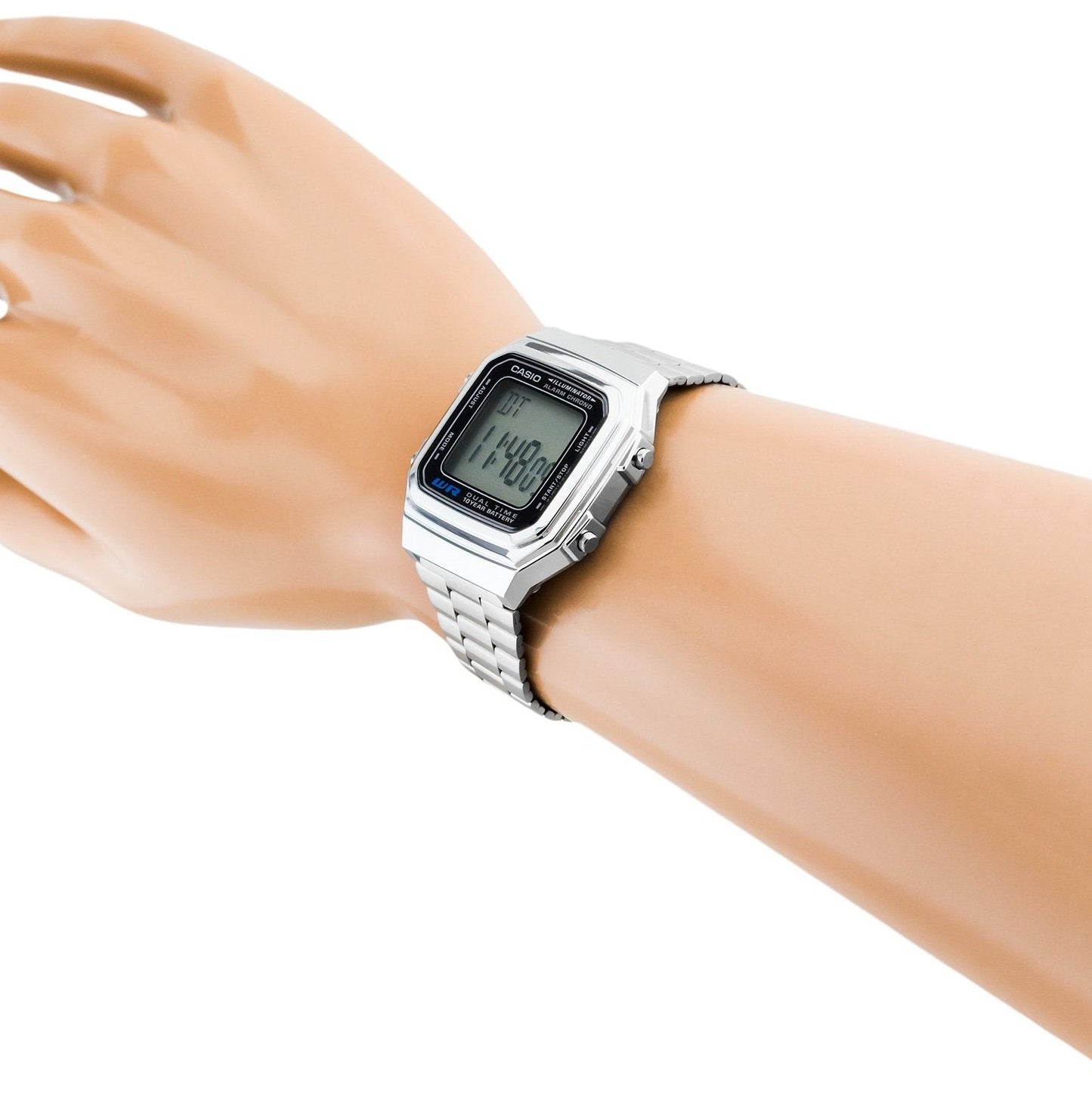 Casio Vintage Dual Time Digital Chain Watch A178WA-1ADF