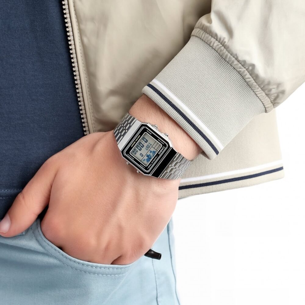 Casio Vintage World Time Digital Chain Watch A500WA-1DF
