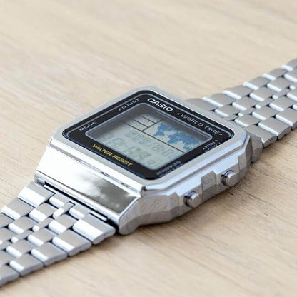 Casio Vintage World Time Digital Chain Watch A500WA-1DF