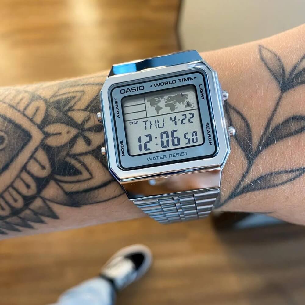 Casio Vintage World Time Digital Chain Watch A500WA-7DF