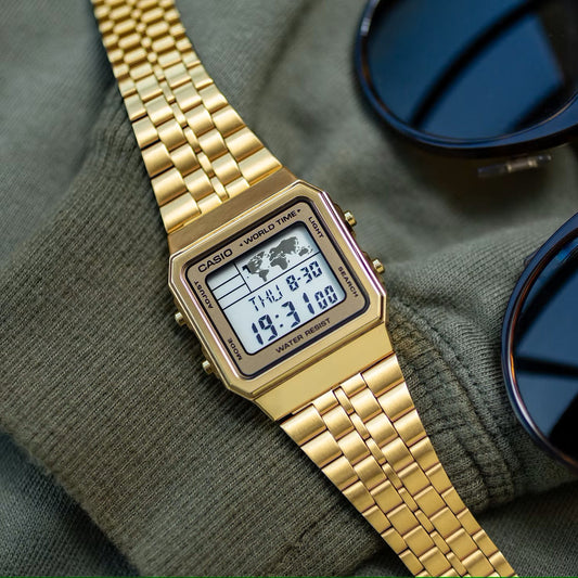 Casio Vintage World Time Digital Chain Watch A500WGA-9DF