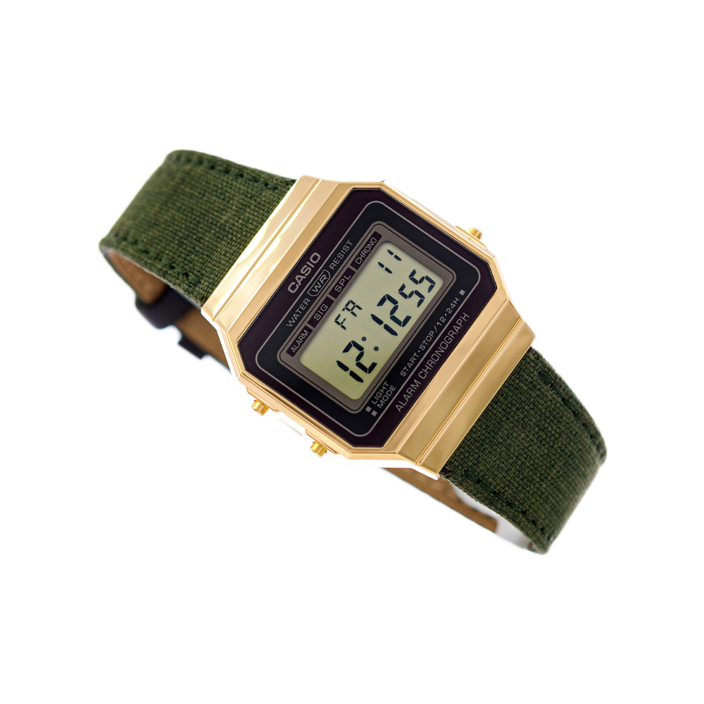 Casio Vintage Super Slim Digital Cloth Belt Watch A700WEGL-3AEF