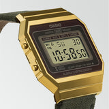 Casio Vintage Super Slim Digital Cloth Belt Watch A700WEGL-3AEF